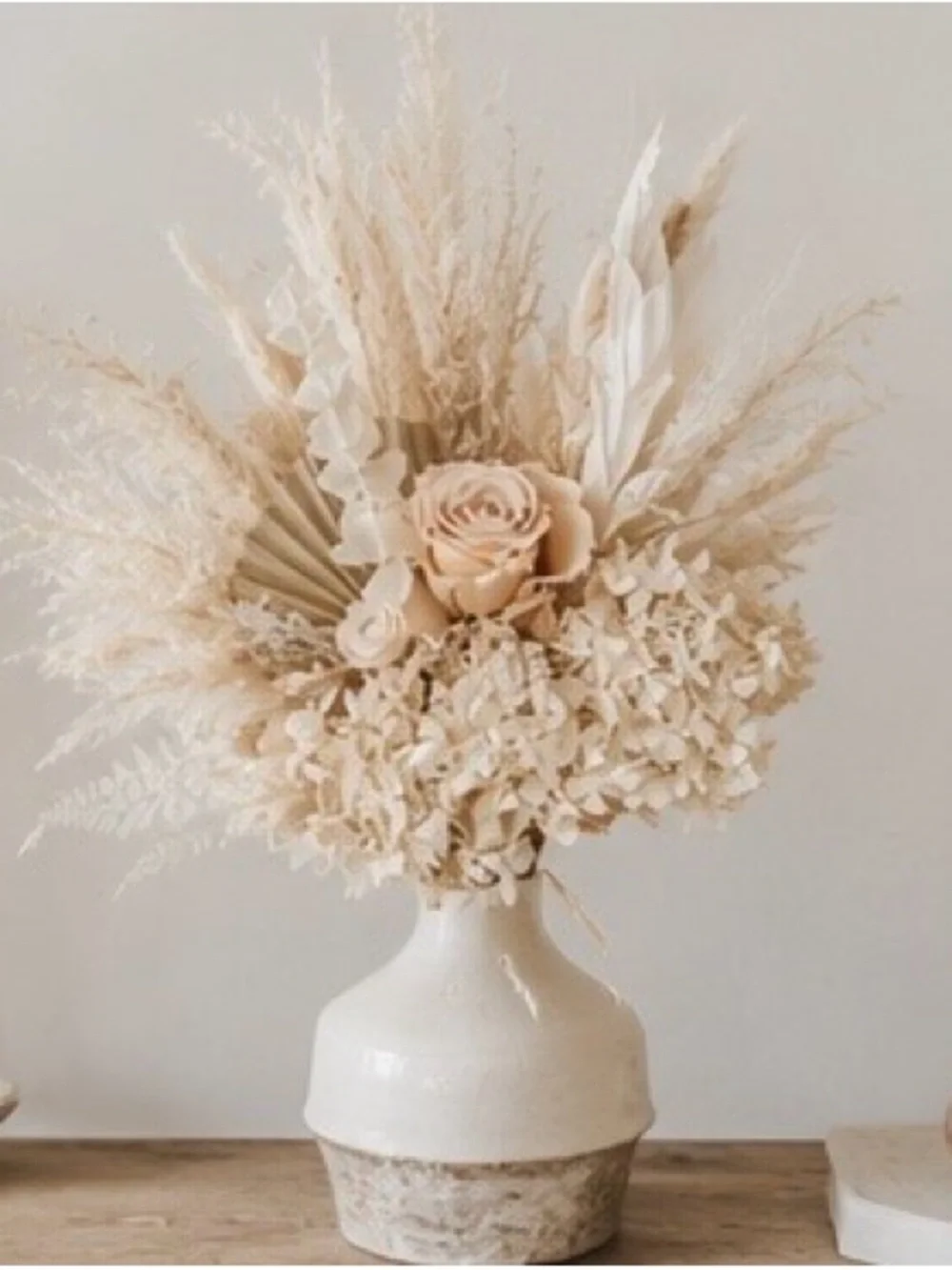 Home Accents Neutral Dried Floral Bouquet in Beige and Cream arrangement